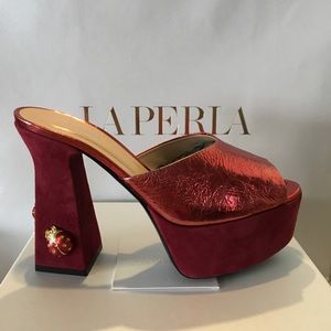 New Violet Platform Ladybug Embellished Sandal